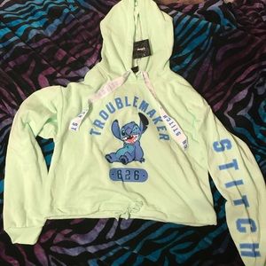 Stitch crop top hoodie